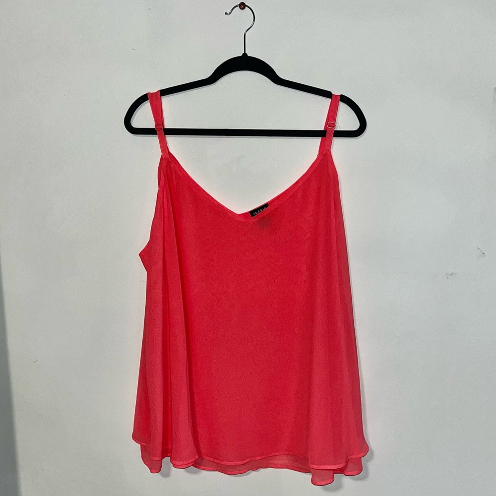 Torrid Coral Chiffon Cami Size 4